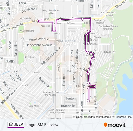 JEEP bus Line Map