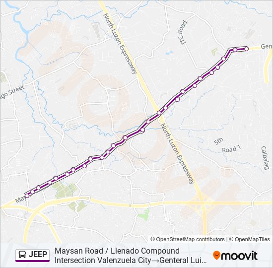 JEEP Bus Line Map