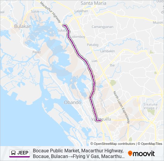 JEEP Bus Line Map
