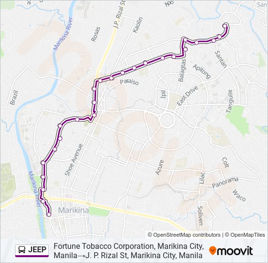 JEEP Bus Line Map