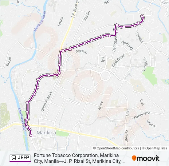 JEEP Bus Line Map