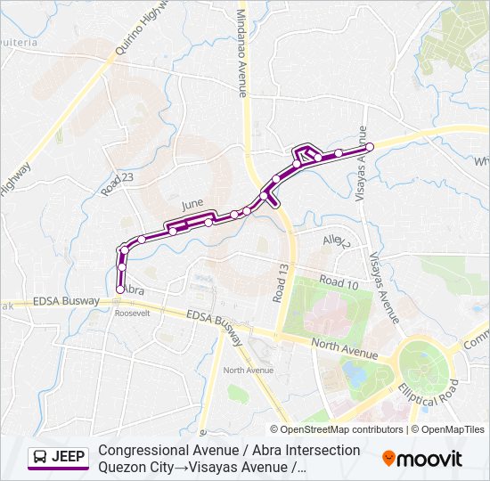 JEEP Bus Line Map