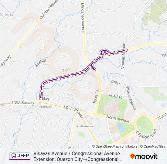 JEEP Bus Line Map