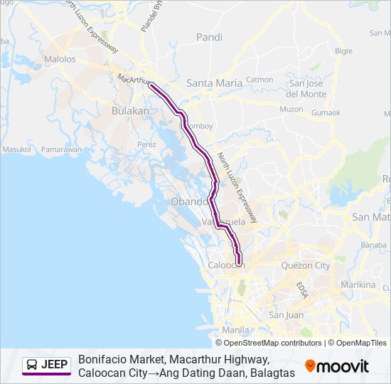 JEEP Bus Line Map