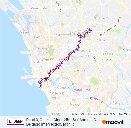 JEEP Bus Line Map