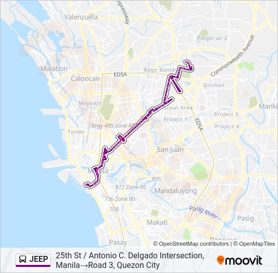JEEP Bus Line Map