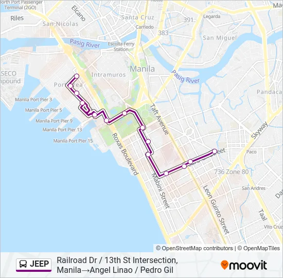 JEEP Bus Line Map