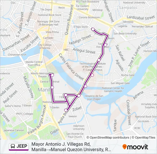 JEEP Bus Line Map