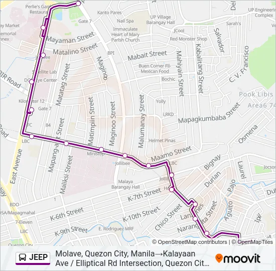 JEEP Bus Line Map