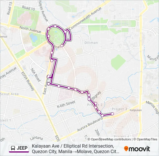 JEEP Bus Line Map