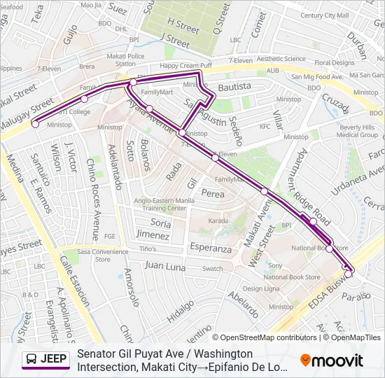 JEEP Bus Line Map