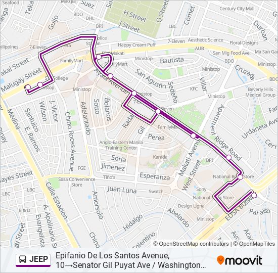 JEEP bus Line Map