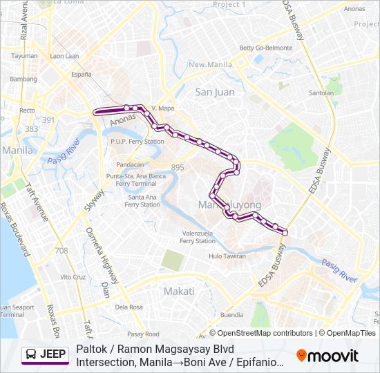 JEEP Bus Line Map