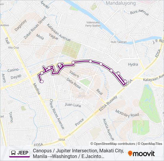 JEEP Bus Line Map