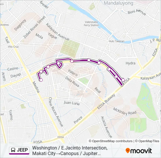 JEEP Bus Line Map