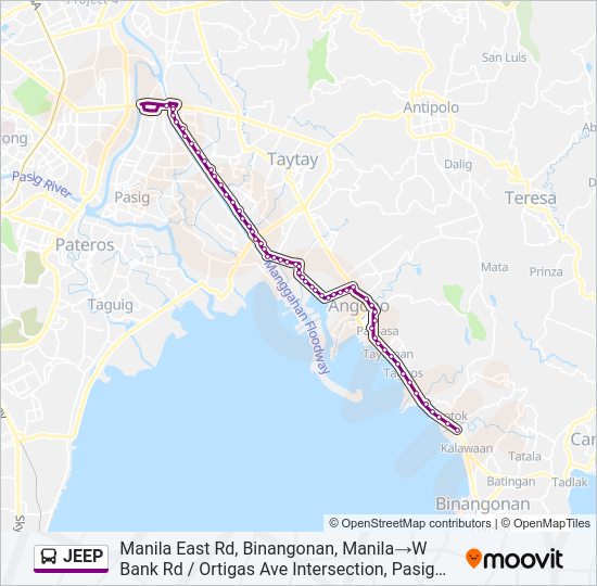 JEEP Bus Line Map