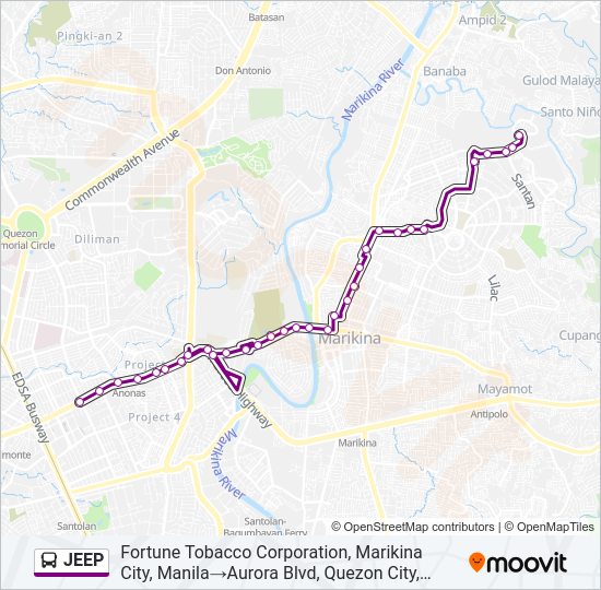 JEEP bus Line Map