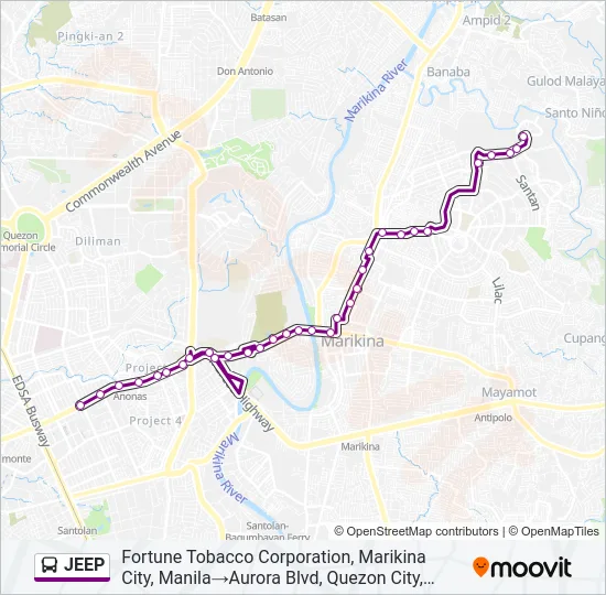 JEEP Bus Line Map