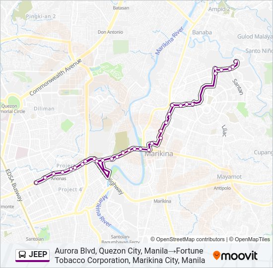 JEEP Bus Line Map