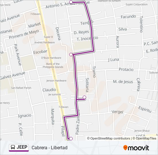 JEEP bus Line Map