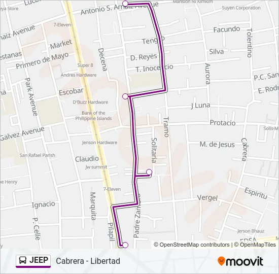 JEEP Bus Line Map