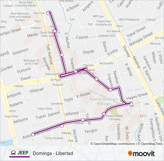 JEEP Bus Line Map