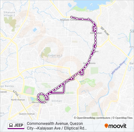 JEEP Bus Line Map