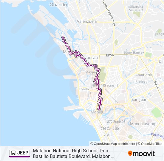 JEEP Bus Line Map