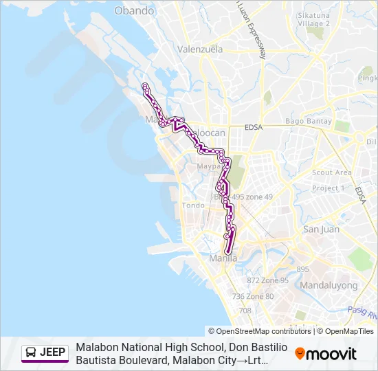 JEEP Bus Line Map