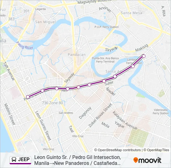JEEP Bus Line Map