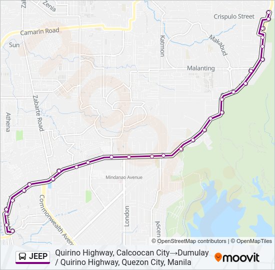 JEEP Bus Line Map