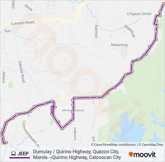 JEEP Bus Line Map