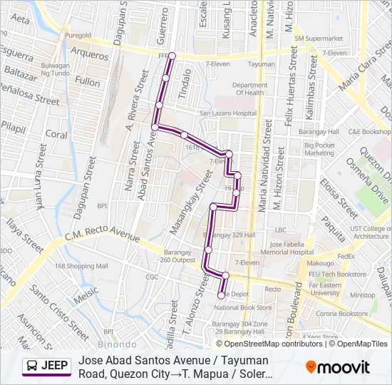 JEEP Bus Line Map