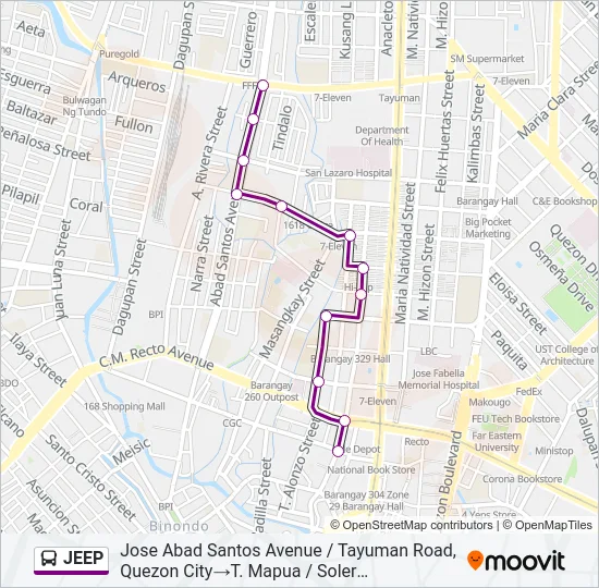 JEEP Bus Line Map