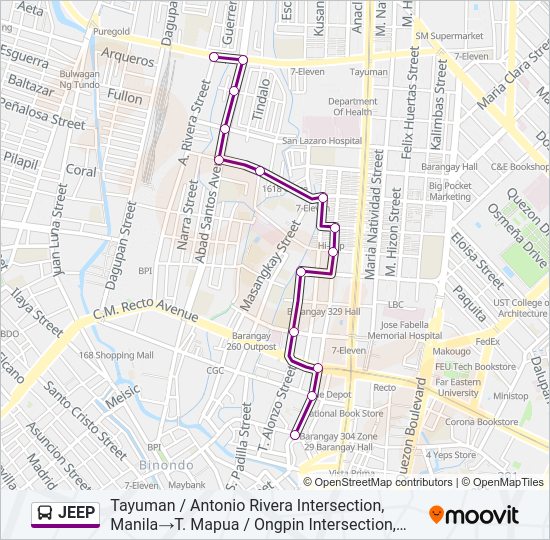 JEEP Bus Line Map