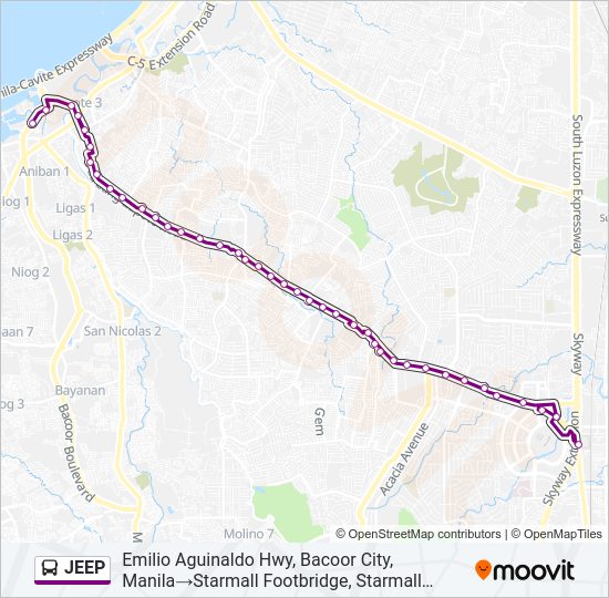 JEEP bus Line Map