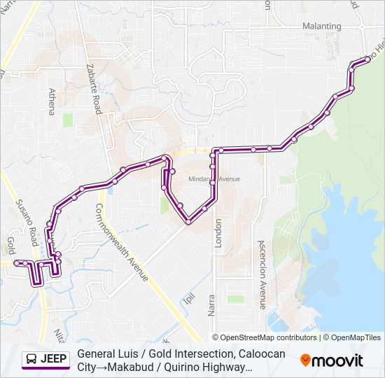 JEEP Bus Line Map