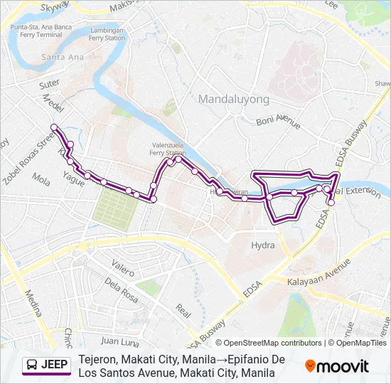 JEEP Bus Line Map