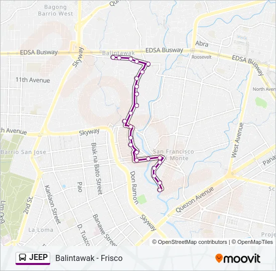 JEEP Bus Line Map