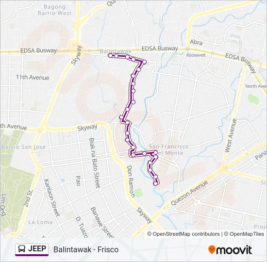 JEEP Bus Line Map