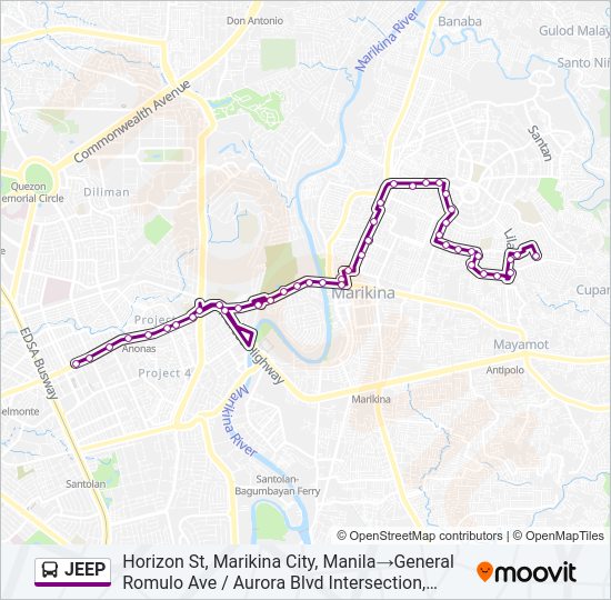 JEEP Bus Line Map