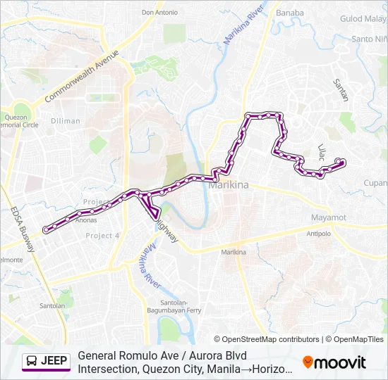 JEEP Bus Line Map