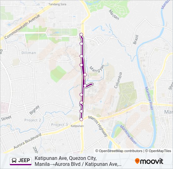 JEEP bus Line Map