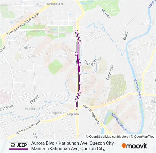 JEEP Bus Line Map