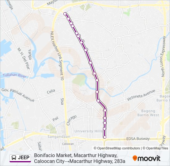 JEEP Bus Line Map