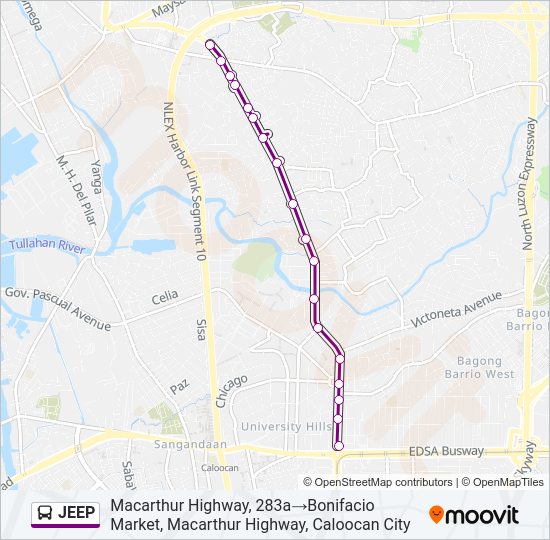 JEEP Bus Line Map