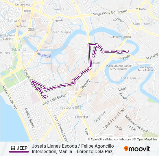 JEEP Bus Line Map