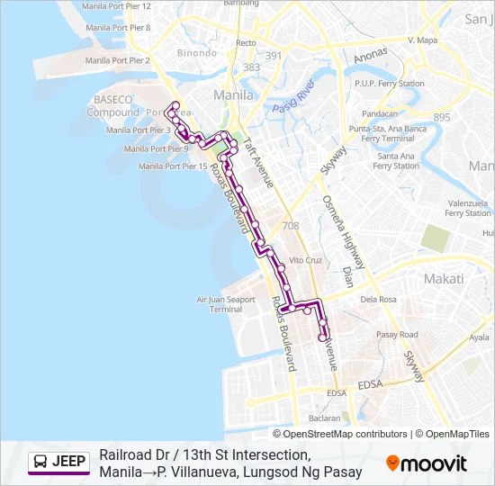 JEEP Bus Line Map
