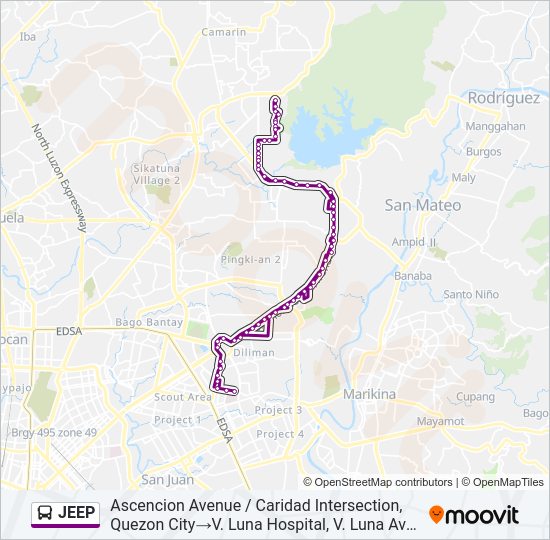 JEEP Bus Line Map