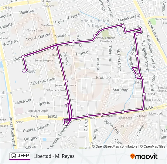 JEEP Bus Line Map